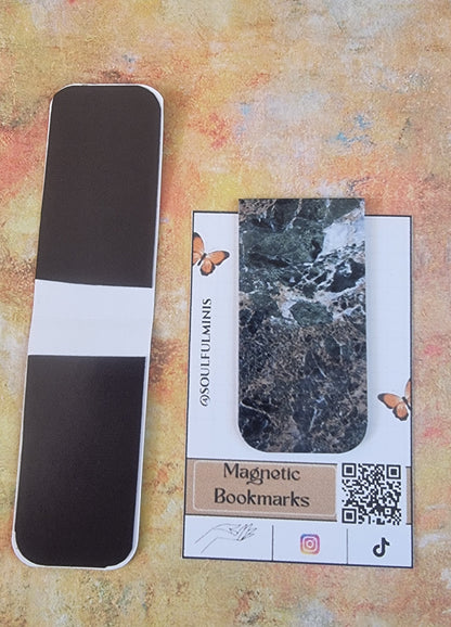 🌀 Elegant Touch – Marble Magnetic Bookmarks