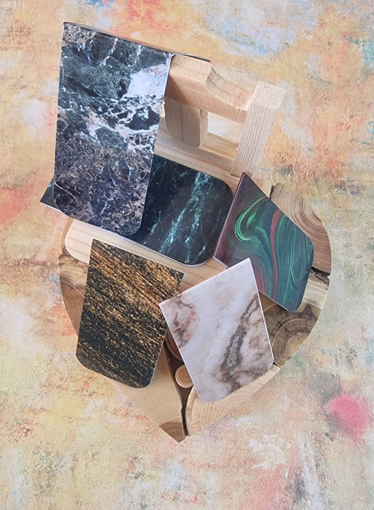 🌀 Elegant Touch – Marble Magnetic Bookmarks